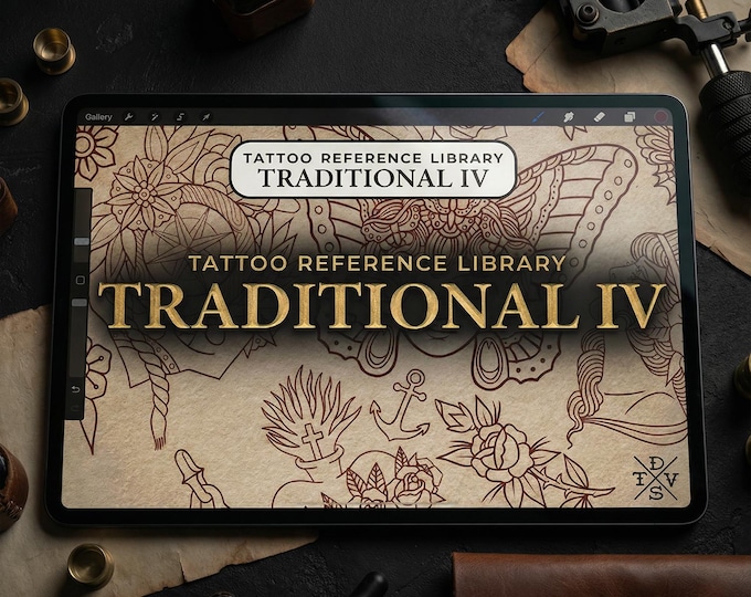 Traditional vol.4 & vol.5 200+ tattoos, traditional references (digital download)