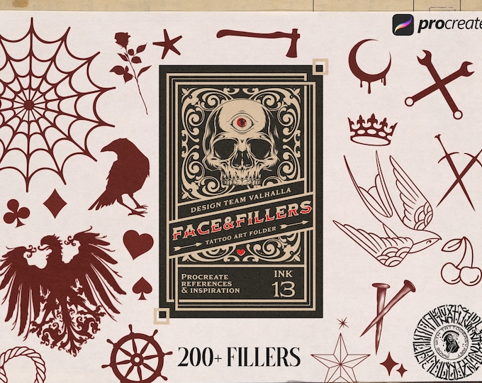 Face & fillers 200+ designs, custom references for Procreate