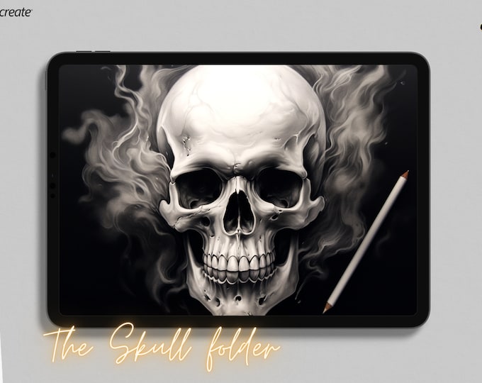 100+ outlined Skulls collection , all the skulls you will ever need! Pdf and update included, custom designs for Procreate