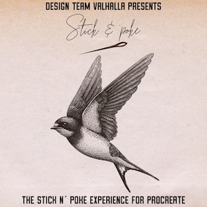 Procreate, stick n poke ~ 100% custom made brushes, designs, canvas & palettes