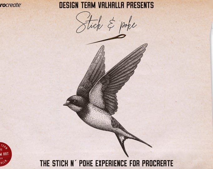 Procreate, stick n poke ~ 100% custom made brushes, designs, canvas & palettes