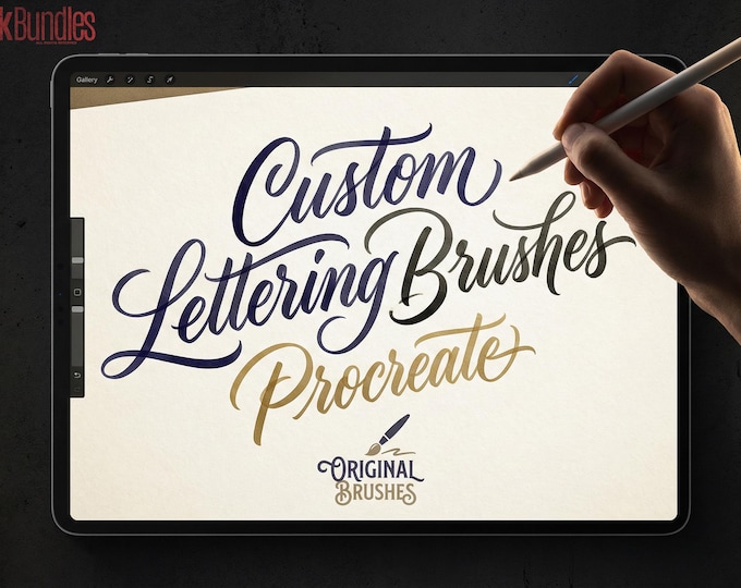 Procreate /Custom lettering brush bundle - creative kit
