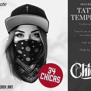 Tattoo references / Tattoo construction, 34 chicas, unique designs, references for Procreate