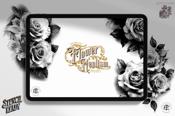 Flower realism, 100+ custom made flower designs, Procreate stamps, png & stencils included