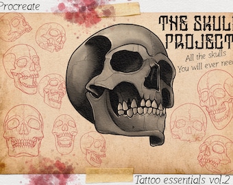 Procreate Skull Outlines: Tattoo Art Reference (PDF)
