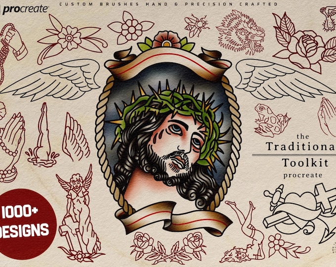 The Traditional Toolkit, Bold will hold - Procreate Design kit for artists 1000+