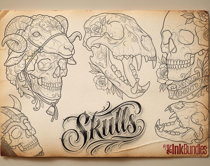 Procreate, Skull tattoo designs, Skulls & Bones, custom art