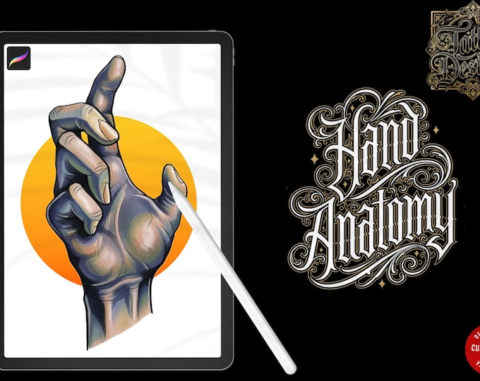 Procreate Hand Reference Stamps: 150+ Designs (Digital Download)