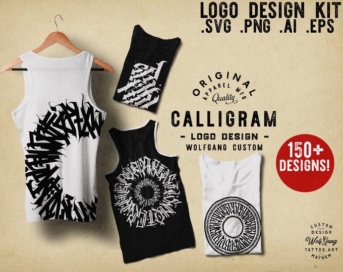 Svg vector png ~ Calligraphy ~ calligram logo design kit XL