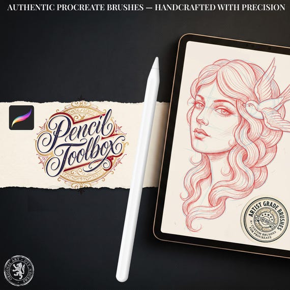Procreate, The Pencil Toolbox, authentic custom built brushes for Procreate