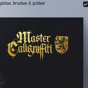 Master CaliGraffiti + Calligraphy XL, aangepaste belettering kunstbouwkit, tattoo zwarte letters / kalligrafie voor Procreate