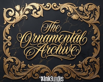 The Ornamental Archive | 200+ Designs | Filigree Acanthus Stencils, Tattoo Elements, Coloring Art