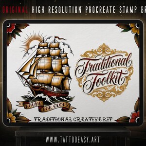 Traditional Tattoo Toolkit for Procreate, Build Your Own Designs, American Traditional Flash Brush Set