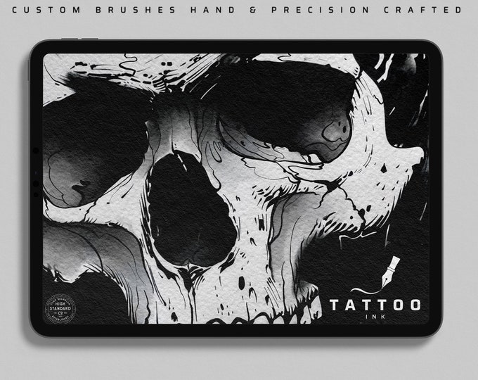 Tattoo ink, Custom Procreate Ink & canvases, spit shade ink bundle 2024