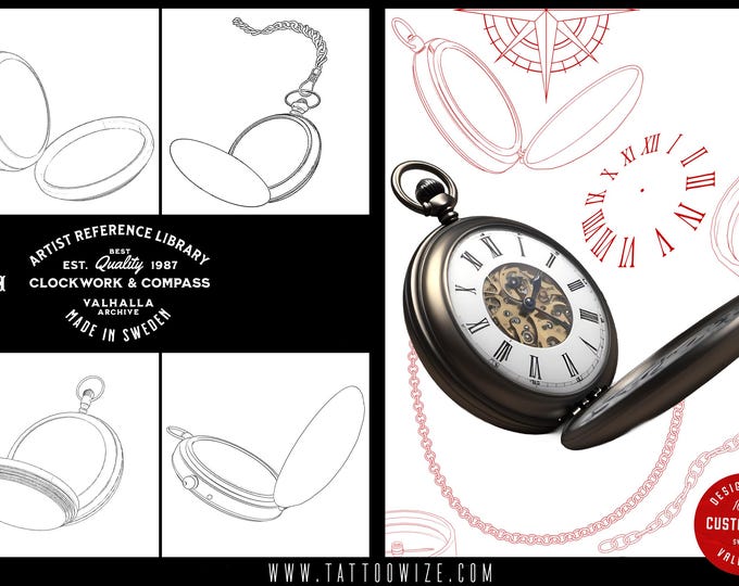 Procreate, Artist Reference Library ~ Clockwork & Compass, original references for Procreate, 200+ design elements