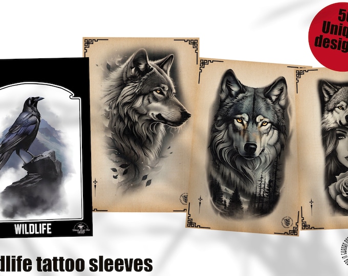 Tattoo E-Books collection (Pdf) Wildlife Tattoo Sleeves, 50 unique designs