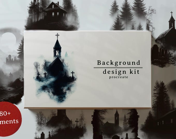 Procreate, Flow / tattoo Background design kit, 180+ unique procreate brushes & stamps