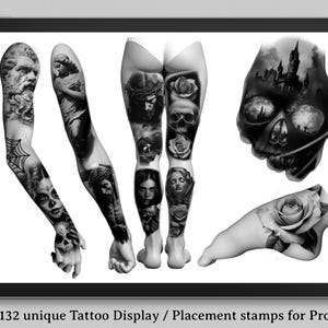 Procreate, Tattoo Display / Placement, 145 ready made body parts, tattoo stamps, tattoo designer, tattoo artist