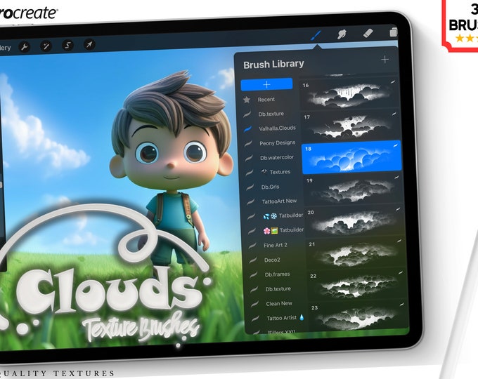 Cloud brushes ~ Texturemania ~ custom brushes for Procreate