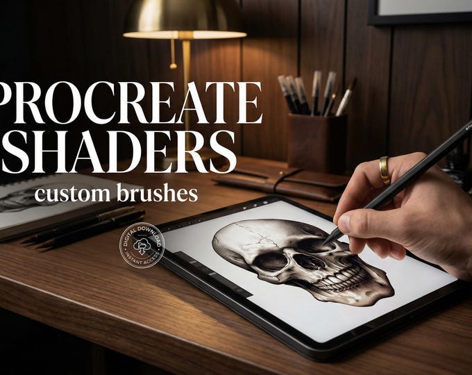 Procreate Shader Brush Set: 25 Custom Textures + Bonus (Digital Download)