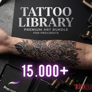 The Tattoo Library 15000+, custom made references compatible with any app! XXL tattoo flash bundle immagine 1