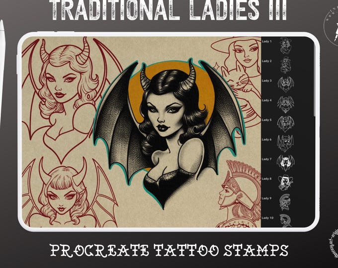 Traditional Tattoo ladies 3 – Old School Clipart, lady templates