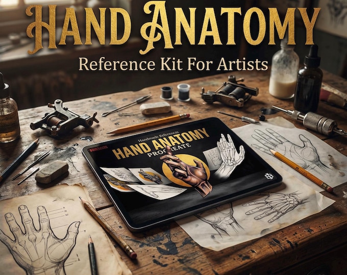 Procreate Hand Reference Stamps: 150+ Designs (Digital Download)