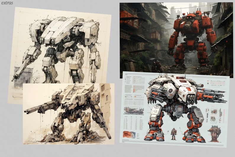 Mech Reference Simple Mech Reference Collection: Procreate Anime Coloring Projects (digital ...
