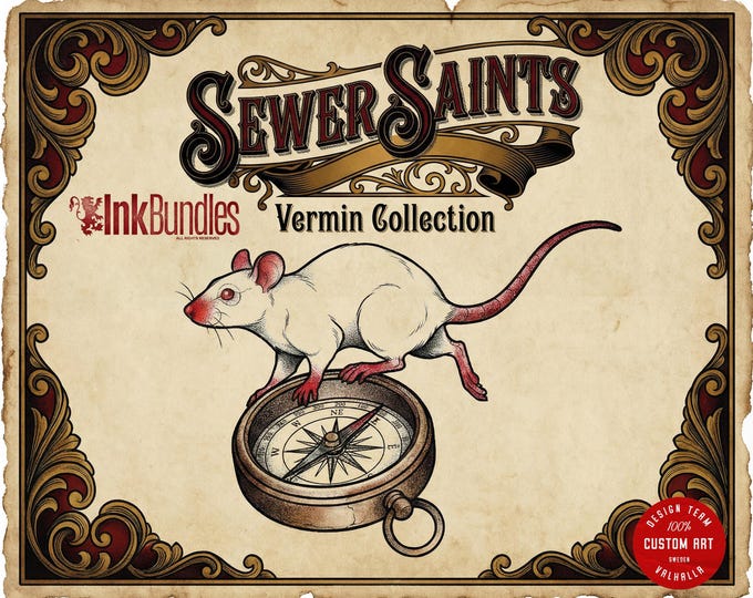 100+ Traditional Rats - custom art | digital download | Tattoo Stencils | Flash designs