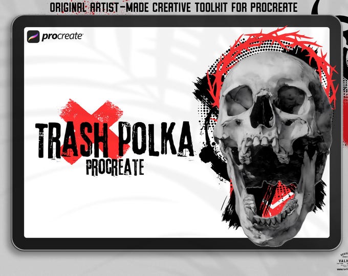 Procreate, The trash polka project ~ over 400 custom made designs & elements, Trash Polka construction kit for Procreate, custom art