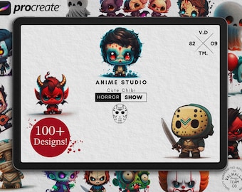 The cute chibi horror show / references for Procreate