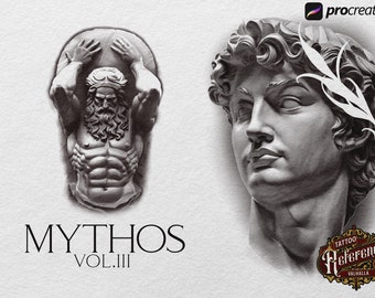 Procreate ~ Greek mythology ~ tattoo/art templates, 52 designs & extras