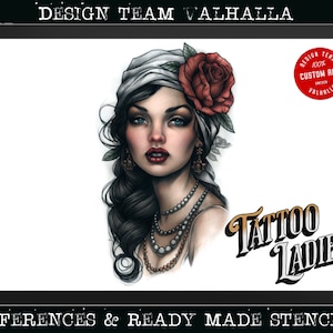 The lady design kit, 200+ custom made tattoo references & stencils