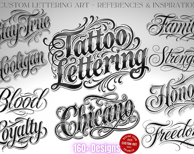 160+ Letter designs, custom tattoo inspired text designs ( digital download ) chicano vol.2