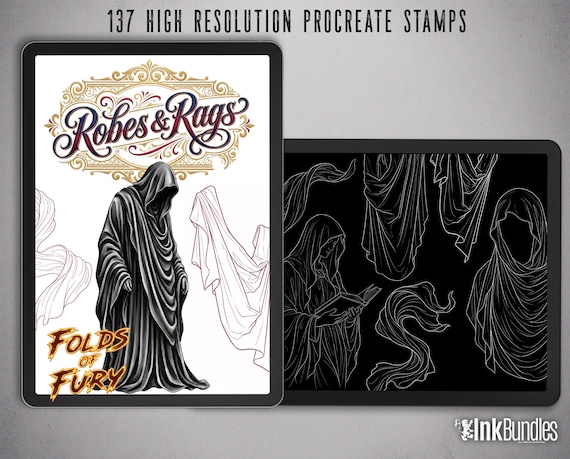 Procreate Robes & Rags | original art | Folds Of Fury | Tattoo references