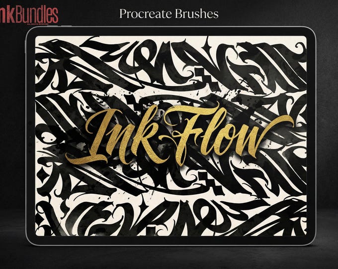 Blackletter Procreate Brushes: Gothic Calligraphy, Tattoo Lettering