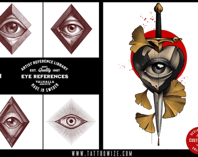 Procreate, Artist Reference Library ~ Eye references, original art for Procreate, 90+ design elements