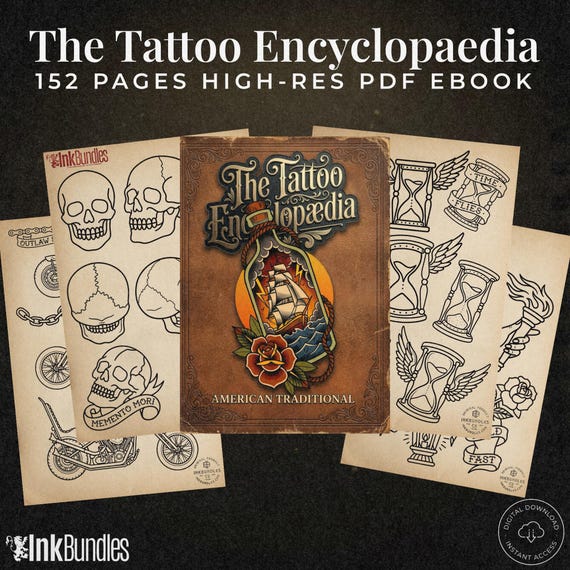 Tattoo Reference Book PDF, High-Res Flash Art, Digital Tattoo eBook, Traditional Neo Trad