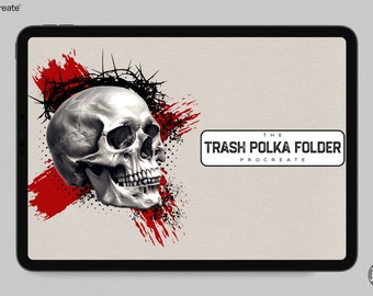 The Trash polka Folder - 100 unique trash polka tattoo designs, custom references for Procreate
