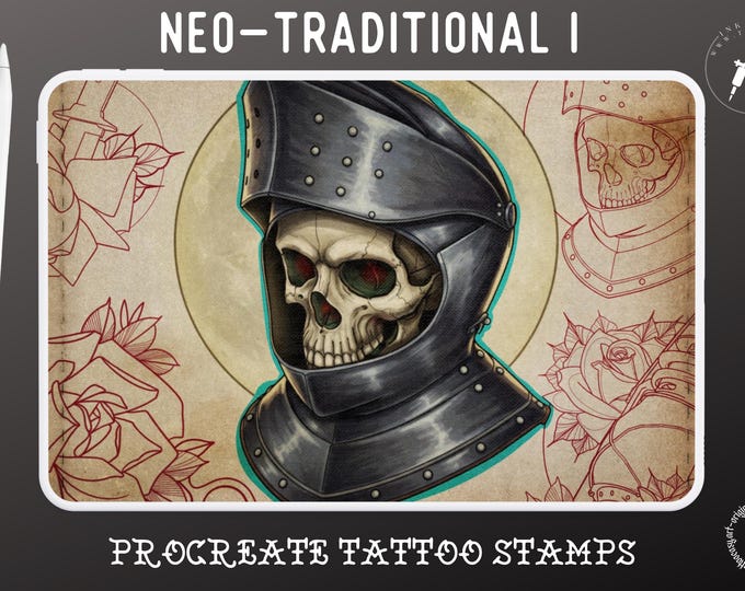 Neo-Traditional vol.1, Procreate creative design kit & custom art!