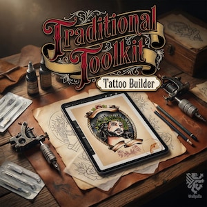 Traditionele tattoo-toolkit voor voortplanting, bouw je eigen ontwerpen, Amerikaanse traditionele flitsborstelset