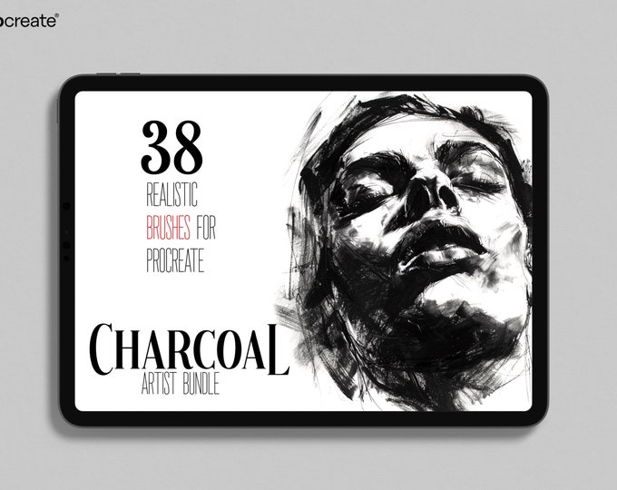 The charcoal experience, custom brushes for Procreate