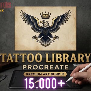 The Tattoo Library 15000+, custom made references compatible with any app! XXL tattoo flash bundle immagine 13
