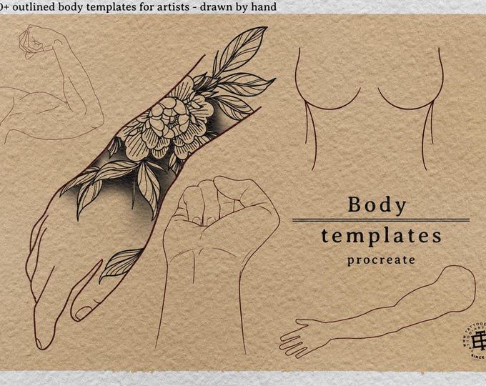 Body templates / tattoo placement for Procreate