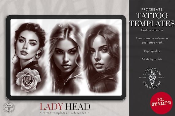 Procreate Lady Head Creative Kit: 80+ Custom Portrait Elements