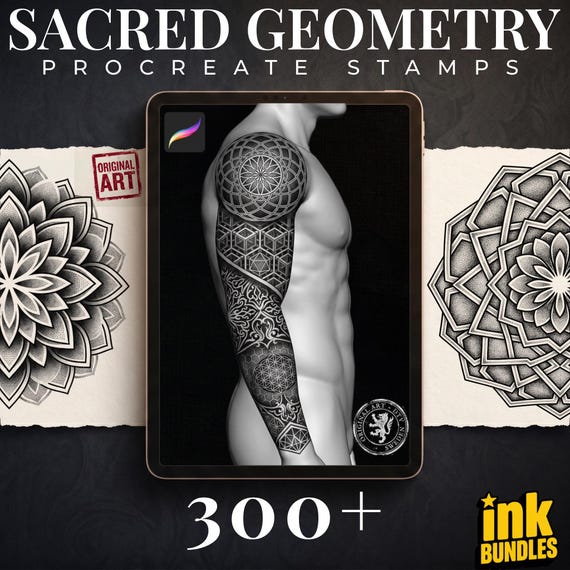 Sacred Geometry Procreate Brushes: 300+ Stamps & Patterns