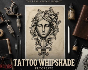Pinceaux de tatouage Procreate : les vraies aiguilles - Plus de 80 pinceaux personnalisés