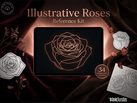 Procreate Illustrative Roses | Custom Art | Tattoo references, 34 Roses