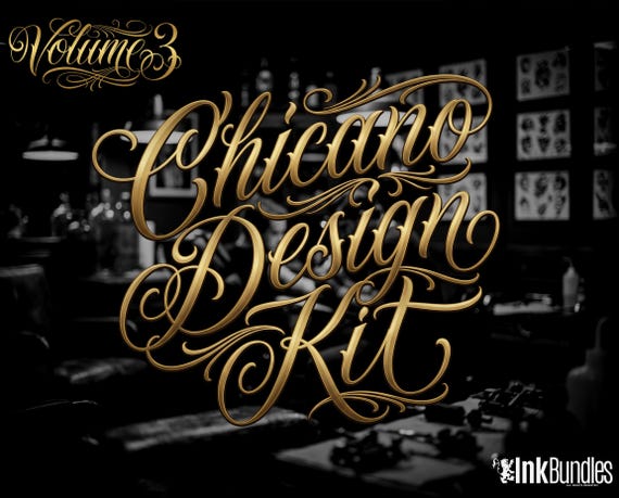 Procreate Tattoo Lettering Kit XL, Chicano Blackletter Fonts, 1200+ Stamps & Brushes