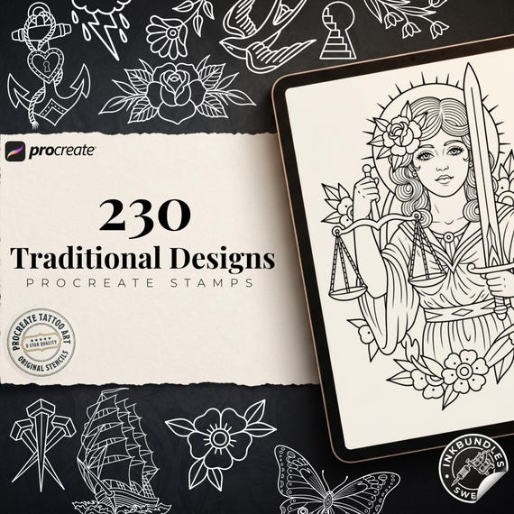 Traditional vol.4 & vol.5 230+ tattoos, traditional references (digital download)